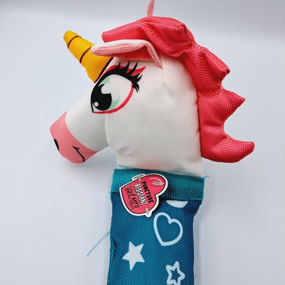 Chew Resistant Rainbow Unicorn Squeaky Crinkle Texture Dog Small Animal Pet Toy - Picture 2 of 7